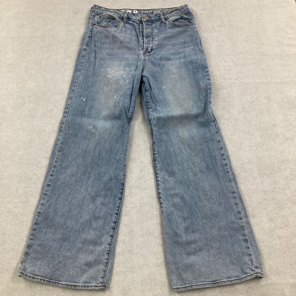 S.O.N.G. Women's Light Wash Wide Leg Jeans Size 13/31 High Rise Button Fly